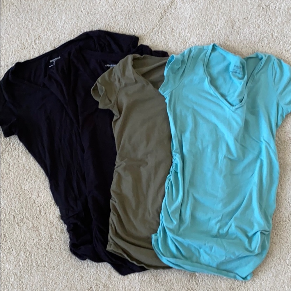 🤩 Set of 4 Maternity side ruched t-shirts XS